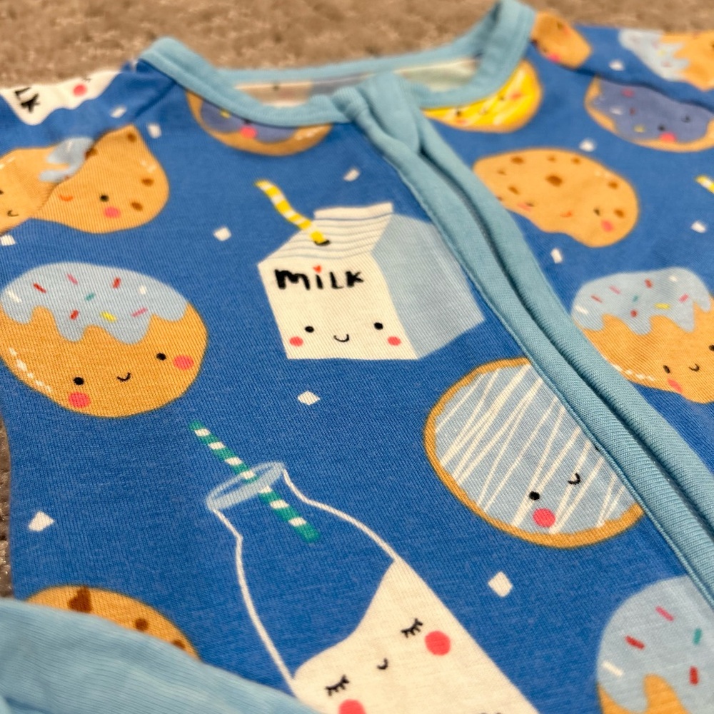 Little Sleepies Blue Milk & Cookies zippy - Picture 7 of 10